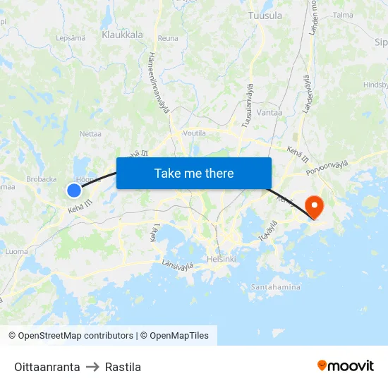 Oittaanranta to Rastila map
