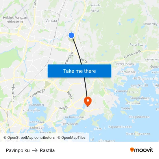Pavi Path to Rastila map