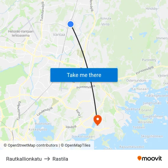 Rautkallio Street to Rastila map