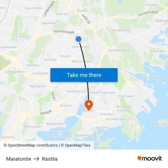 Marathon Road to Rastila map