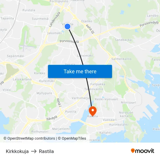 Church Lane to Rastila map