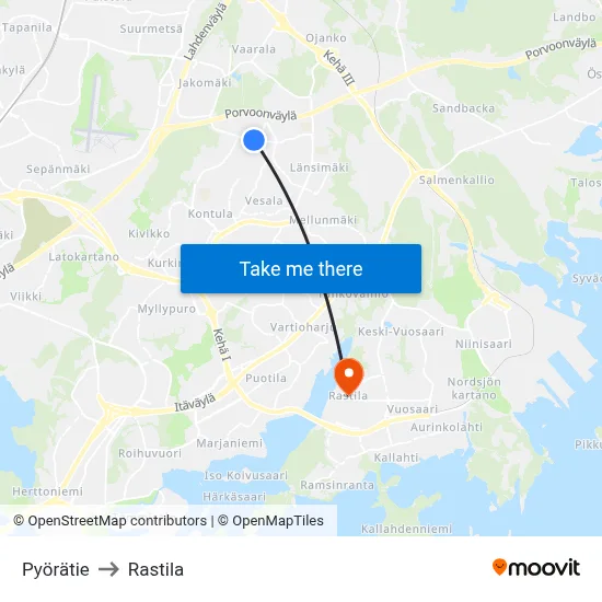 Bicycle Road to Rastila map