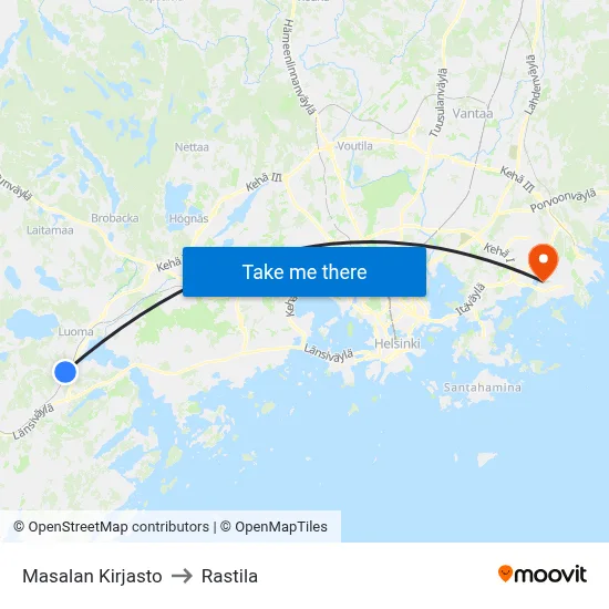 Masala Library to Rastila map