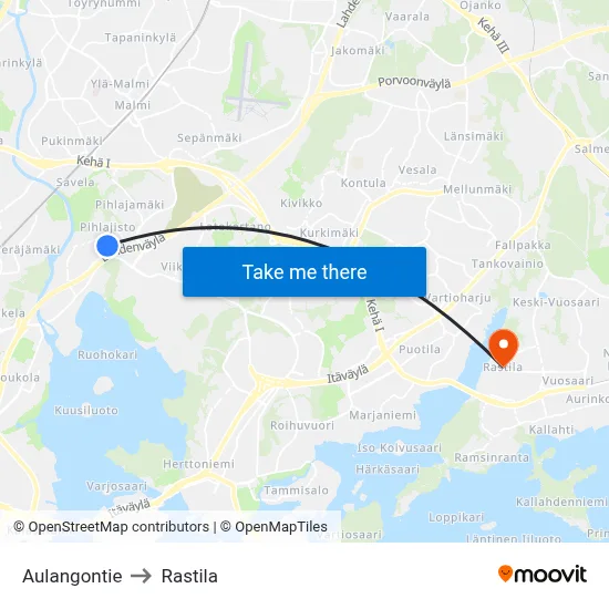 Aulangontie Road to Rastila map