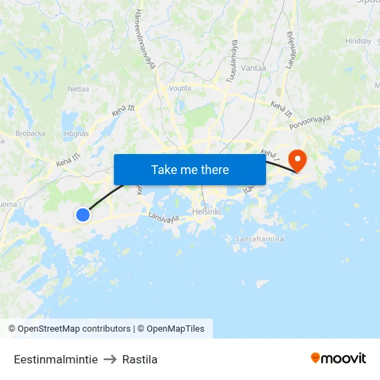 Estonia Hill Road to Rastila map