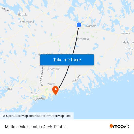 Matkakeskus Laituri 4 to Rastila map