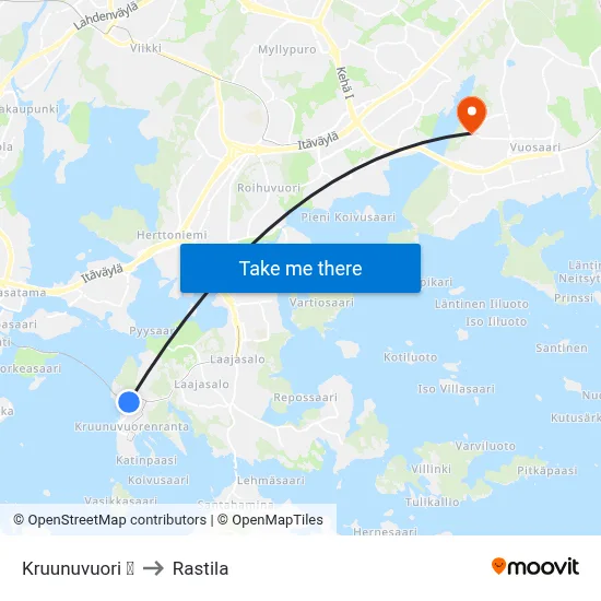 Kruunuvuori 🍽 to Rastila map