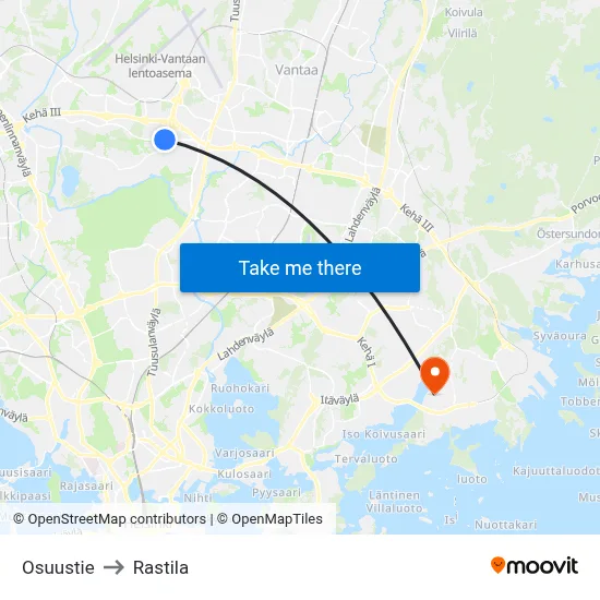 Osuustie to Rastila map