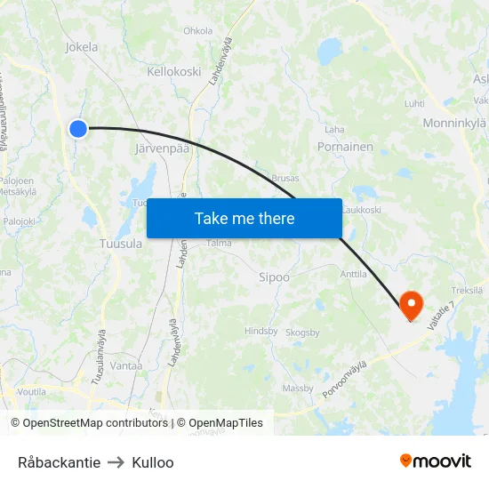 Råbackantie to Kulloo map
