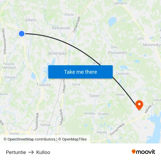 Pertuntie to Kulloo map
