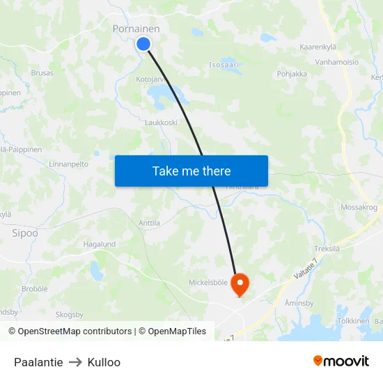 Paala Road to Kulloo map