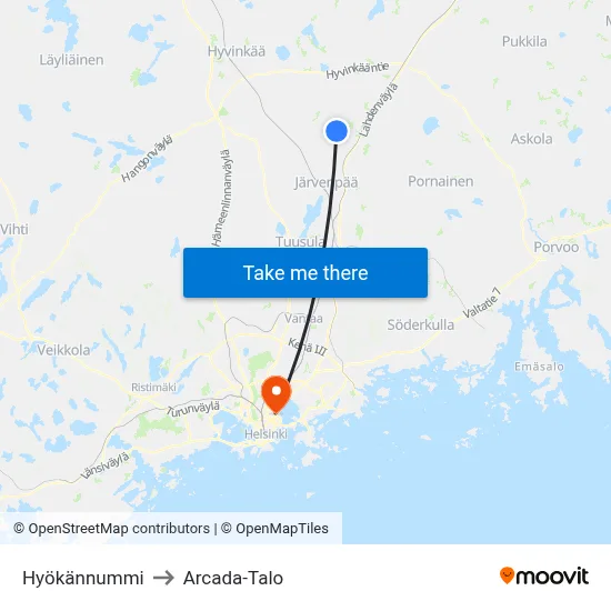 Hyökännummi to Arcada Building map