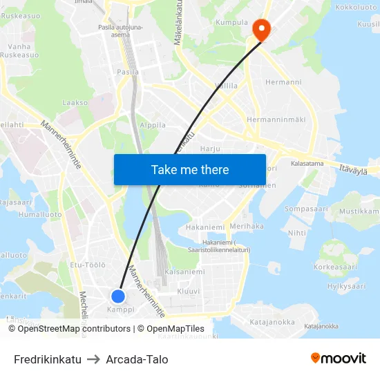 Fredrick Street to Arcada Building map