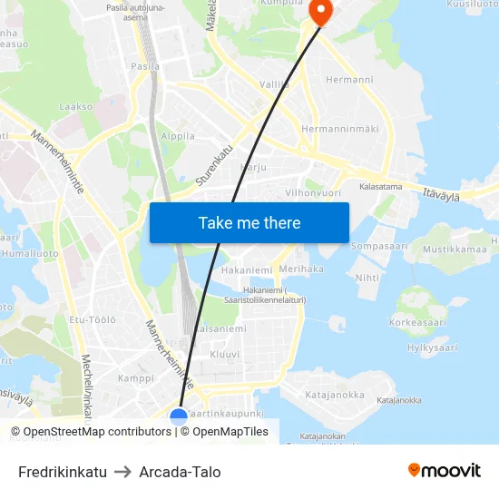 Fredrick Street to Arcada Building map