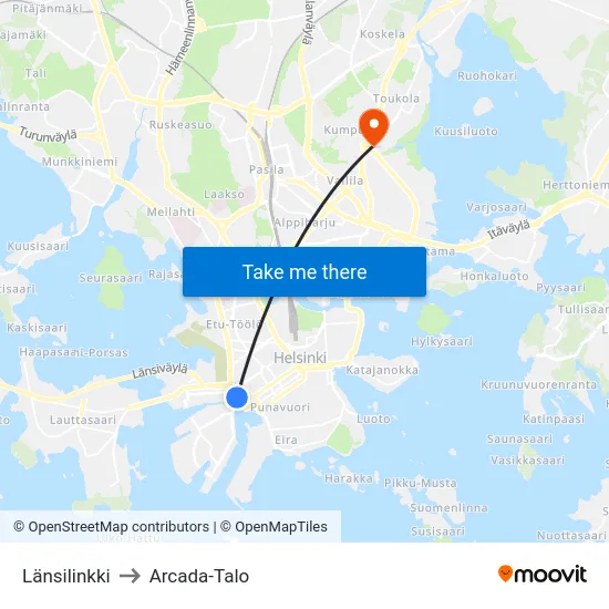 Länsilinkki to Arcada-Talo map