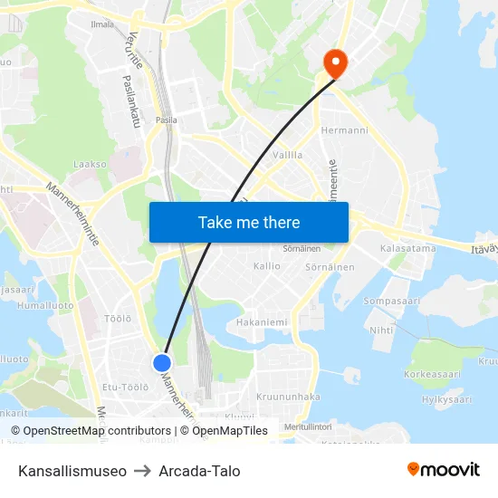 National Museum to Arcada Building map