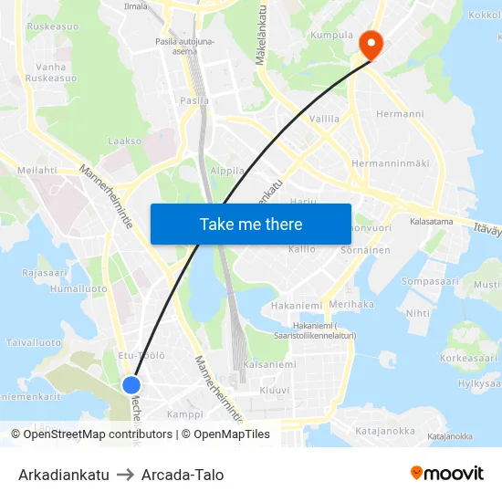 Arcadia Street to Arcada Building map