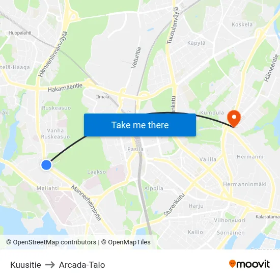 Spruce Road to Arcada Building map