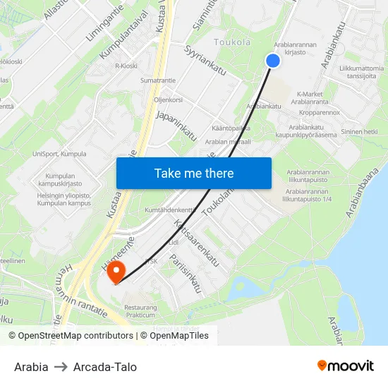 Arabia to Arcada Building map