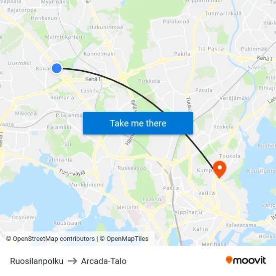 Ruosila Path to Arcada Building map