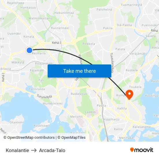 Konala Road to Arcada Building map