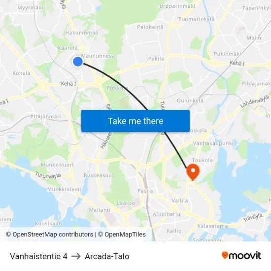 Vanhainen Road 4 to Arcada Building map