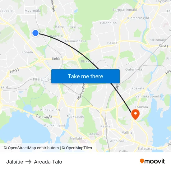 Jälsi Road to Arcada Building map