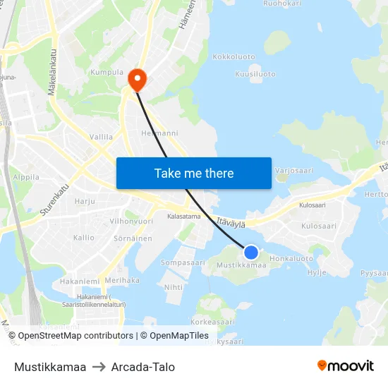 Blueberry Island to Arcada Building map