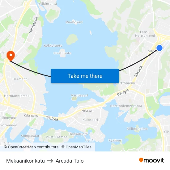 Mechanic Street to Arcada Building map
