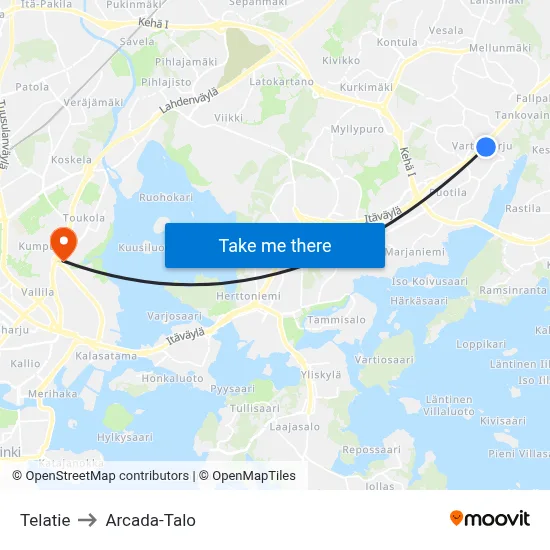 Telatie to Arcada Building map