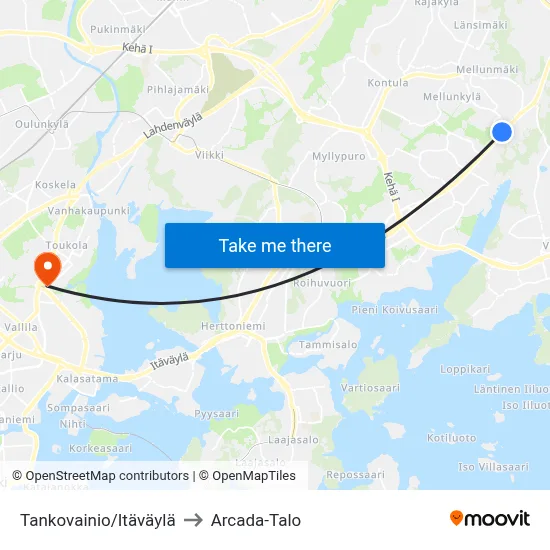 Tankovainio/East Way to Arcada Building map