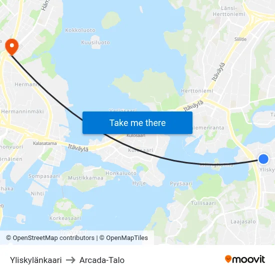 Yliskyla Arc to Arcada Building map
