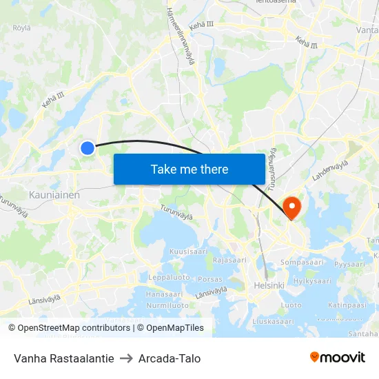 Old Rastaala Road to Arcada Building map