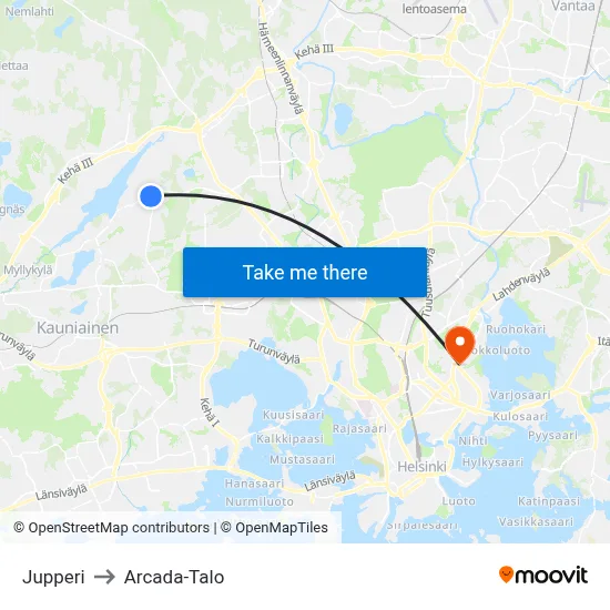 Jupperi to Arcada Building map