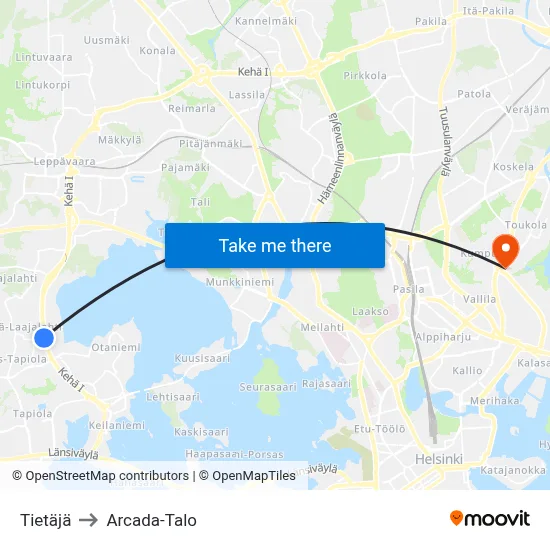 Tietaja to Arcada Building map