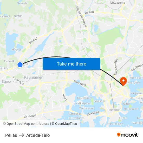 Pellas to Arcada Building map