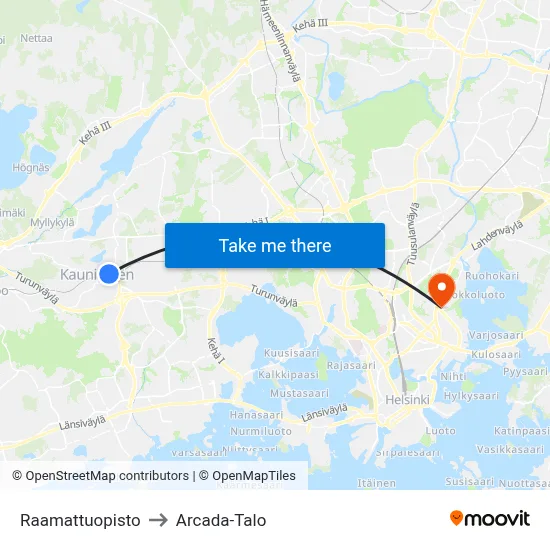 Bible Institute to Arcada Building map