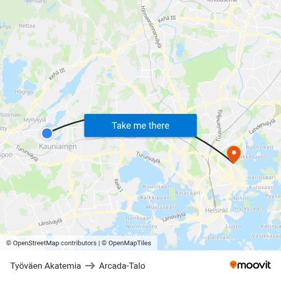 Workers' Academy to Arcada Building map