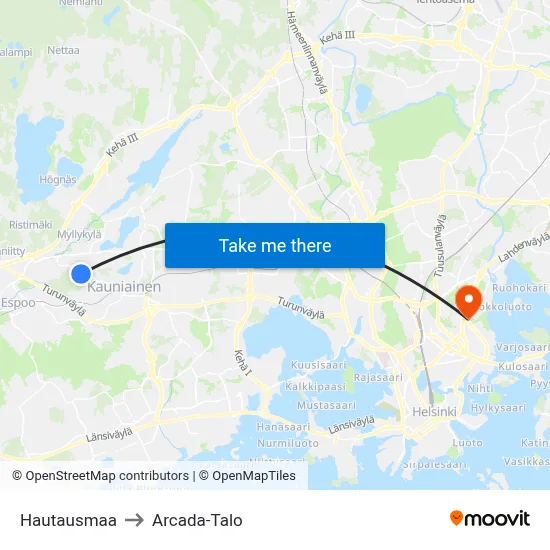 Hautausmaa to Arcada-Talo map