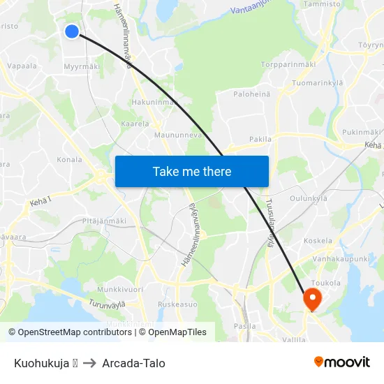 Kuohukuja 🛒 to Arcada Building map