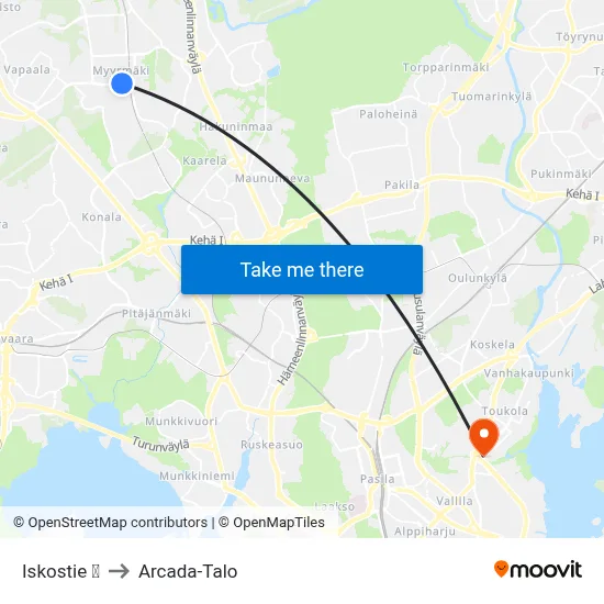 Iskostie 🛍️ to Arcada Building map