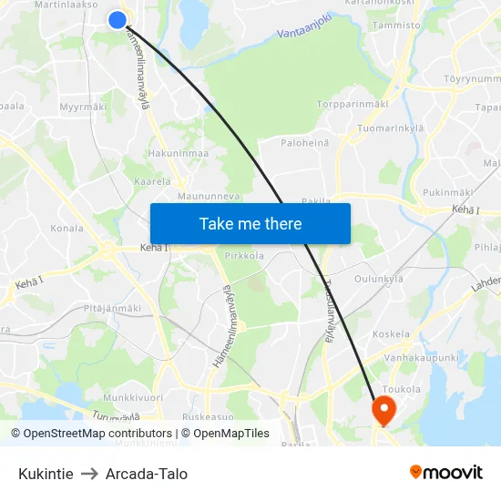 Kukin Road to Arcada Building map