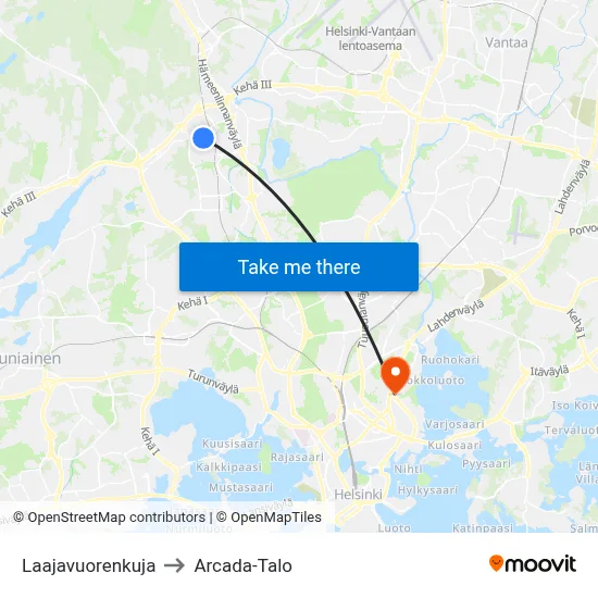 Laajavuori Alley to Arcada Building map