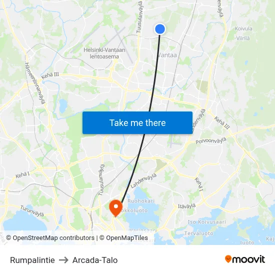 Rumpalintie Road to Arcada Building map