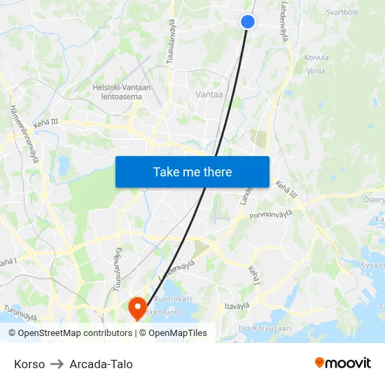 Korso to Arcada Building map