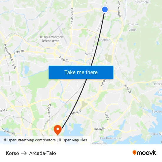 Korso to Arcada Building map