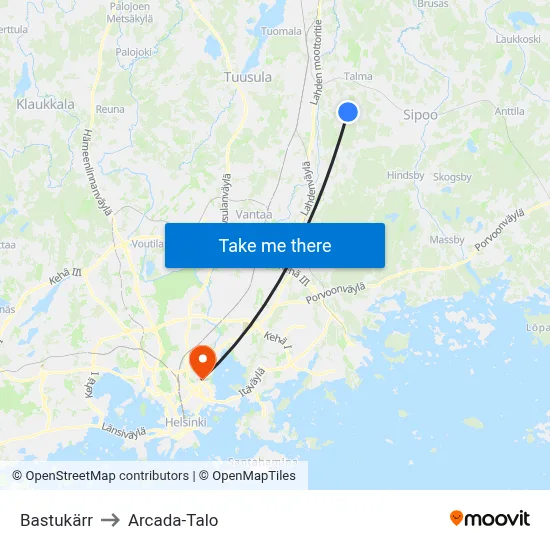Bastukärr to Arcada Building map