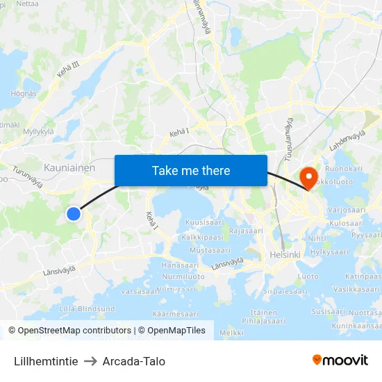 Lillhemt Road to Arcada Building map