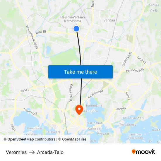 Veromies to Arcada Building map