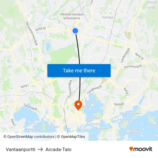 Vantaa Gate to Arcada Building map